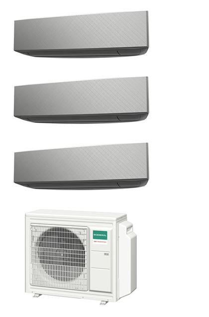 Fujitsu AOHG24KBTA3 + ASHG09KETF-B + 2x ASHG12KETF-B - Sistema multisplit, 24.000 BTU, Serie KETF SILVER, R-32, Wi-Fi opzionale