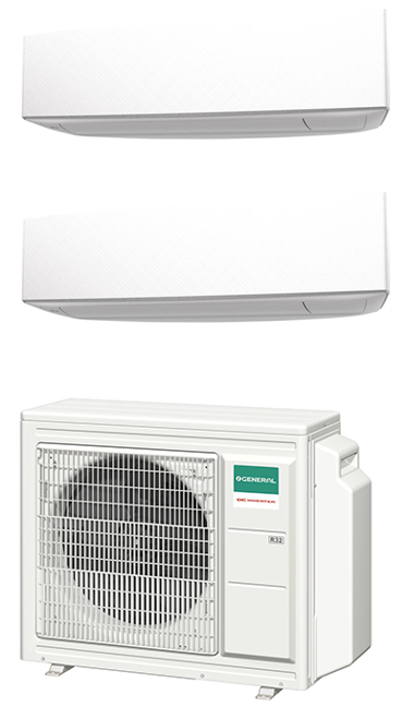 Unità esterna 3 attacchi 18.000 btu/H + nr 1 unità interne a parete 9.000 btu/H serie KETF + nr 1 unità interne a parete 14.000 btu/H serie KETF