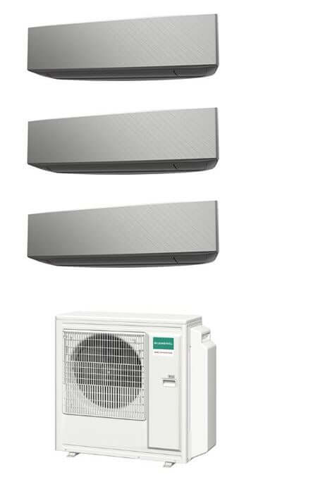 Unità esterna 4 attacchi 30.000 btu/H + nr 2 unità interne a parete 7.000 btu/H serie KETF SILVER  + 1 unità interna a parete 12.000 btu/H serie KETF SILVER