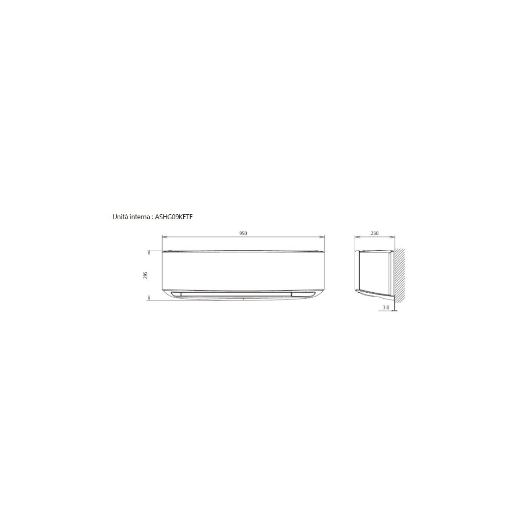 Unità esterna 4 attacchi 30.000 btu/H + nr. 3 unità interne a parete, Serie KETF, 9000 btu/H, Wi-Fi integrato, Colore Bianco