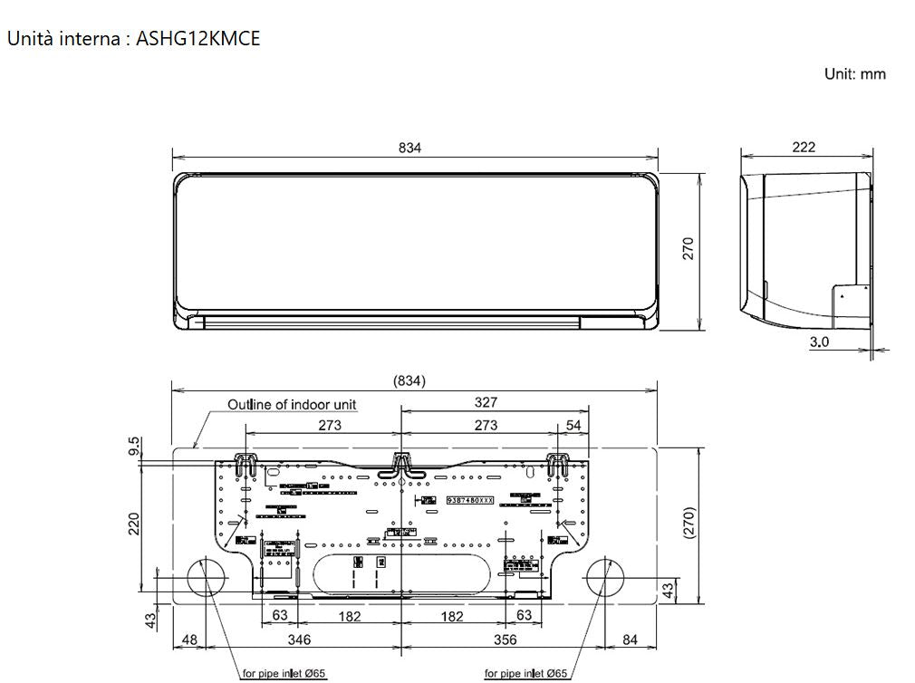 Unità interna a parete - Serie Standard KMCE - 12.000 btu/H